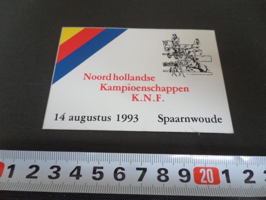 sticker Spaarnwoude 1993 Noord Hollandse Kampioenschappen, Ophalen, Zo goed als nieuw