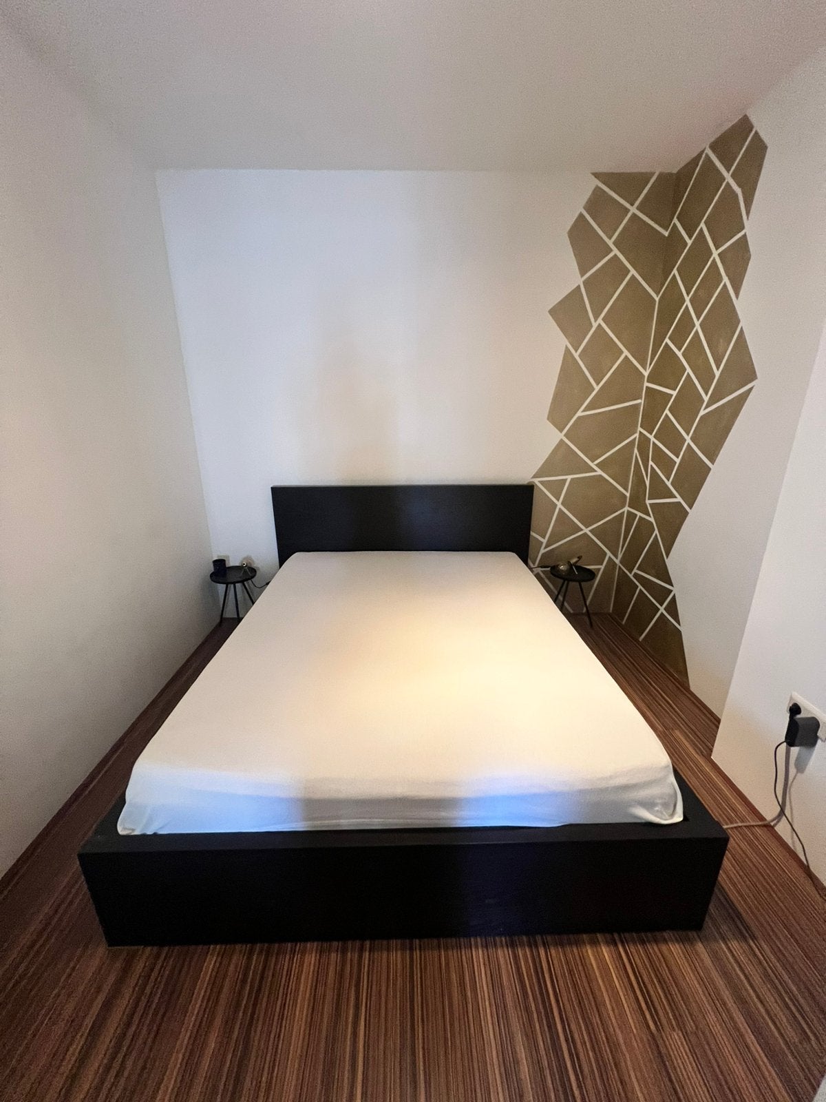 Donkerbruin bed van Ikea - Malm, Ophalen, Gebruikt, Bruin, Tweepersoons
