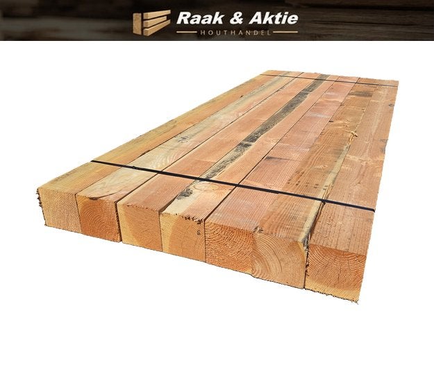 7 Douglas palen 15x15 cm fijnbezaagd / 2.50 m lang nr: TB25
