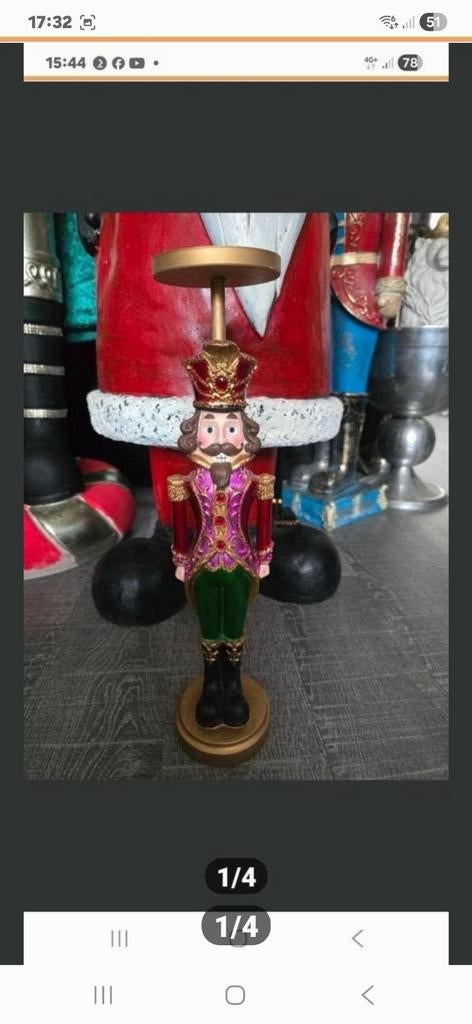 Notenkraker Kandelaar - Feestelijke Decoratie, Overige materialen, 25 tot 50 cm, Nieuw, Groen