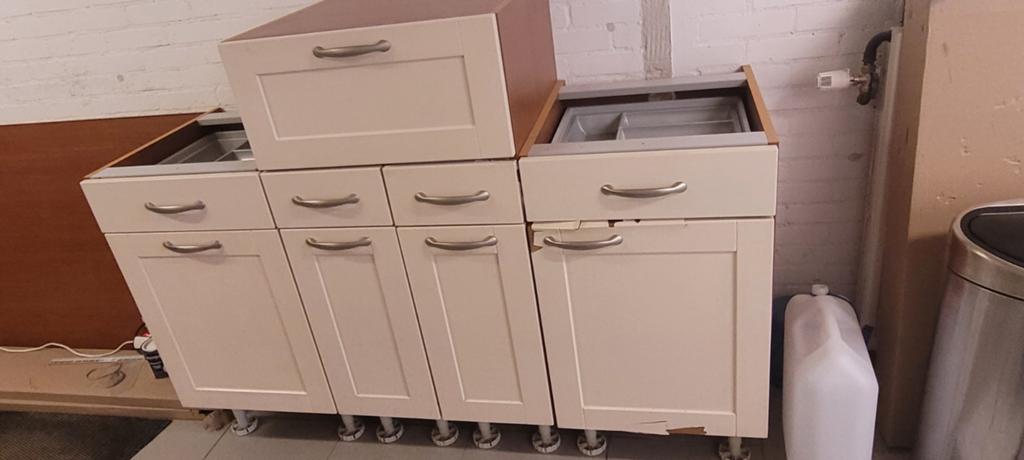 Keukenkastjes, Huis en Inrichting, Ophalen, Gebruikt, Wit, Enkelwandige keuken