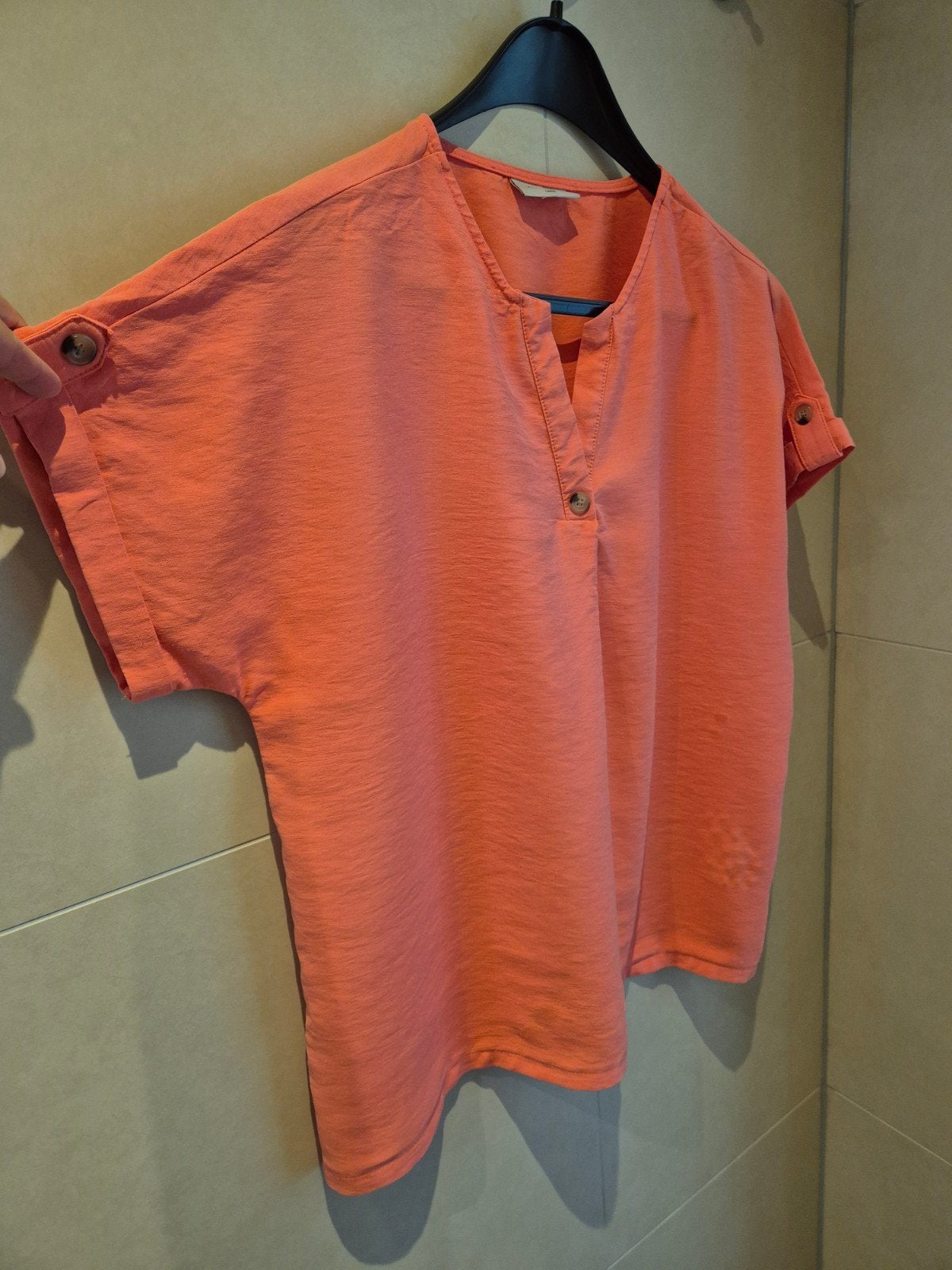 FREE/QUENT Koraalroze Blouse Maat L (valt als XL/44), Kleding | Dames, Blouses en Tunieken, Maat 42/44 (L), Ophalen of Verzenden