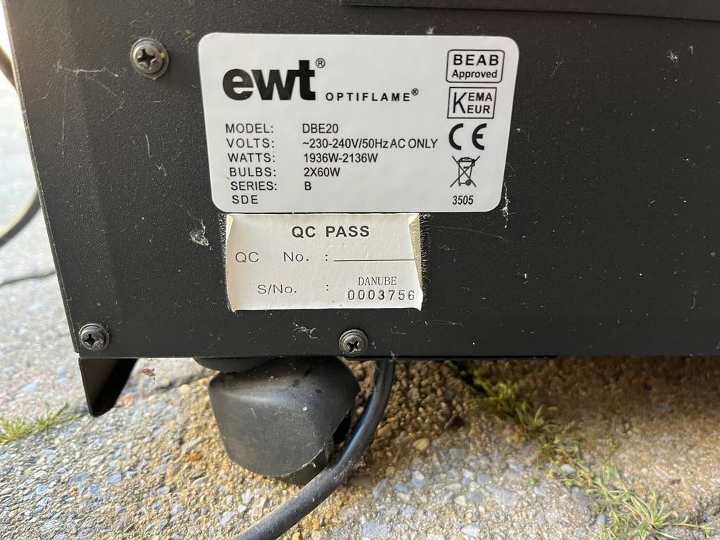 EWT optiflame sfeerkachel, Ophalen, Zo goed als nieuw, Vrijstaande haard, Elektrische haard