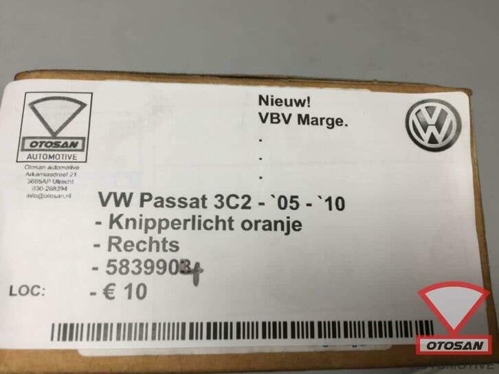 vw passat 3c2 2005 knipperlicht nieuw! rechts voor 5839904, Volkswagen, Volkswagen AG, Nieuw, Berliner Ring 2
38440  Wolfsburg, DE
