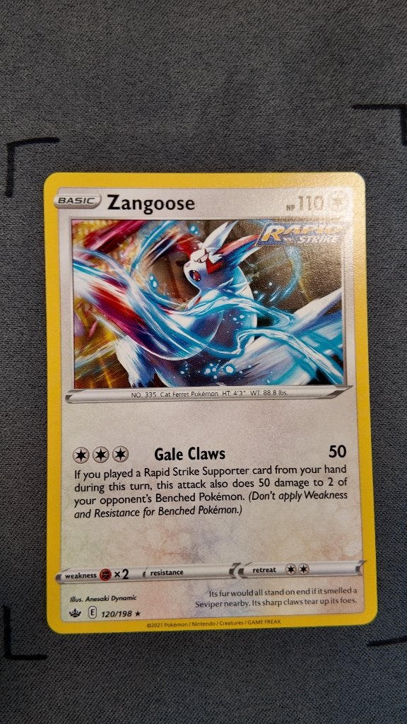 Zangoose 120 Chilling Reign | Pokemon kaart, Hobby en Vrije tijd, Ophalen, Zo goed als nieuw, Losse kaart