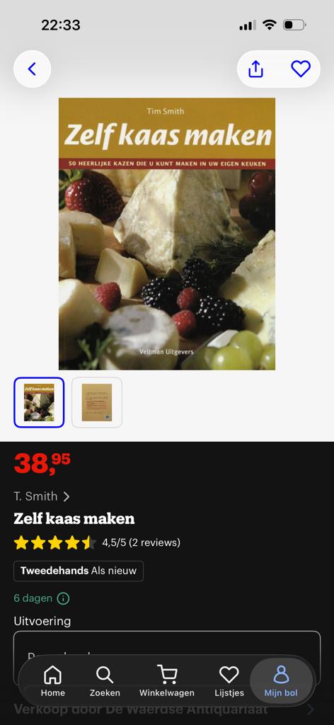 Zelf kaas maken - 50 heerlijke kazen voor in eigen keuken, Ophalen of Verzenden, Zo goed als nieuw, Europa, Overige typen
