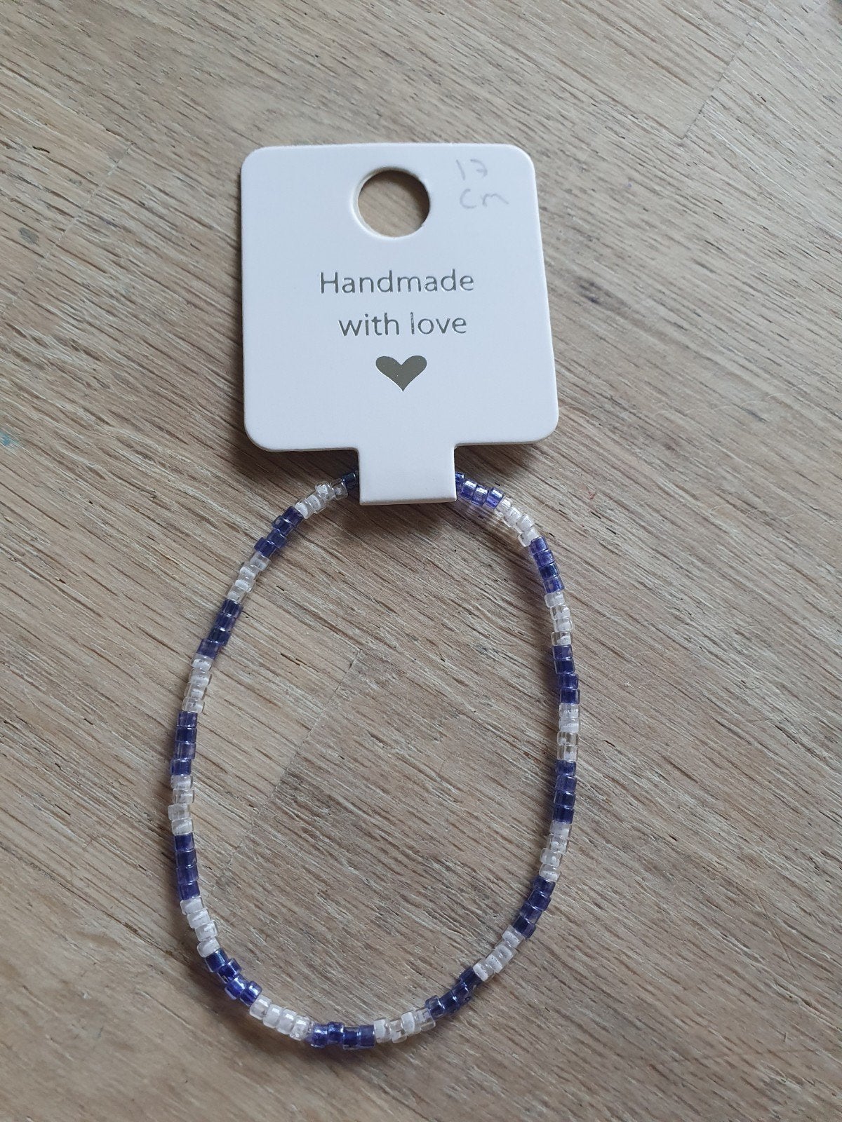 Elastisch armbandje 17 cm - Steun Run for Kika, Sieraden, Tassen en Uiterlijk, Ophalen of Verzenden, Nieuw, Blauw