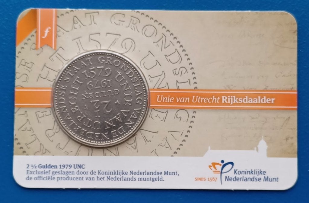 Unie van Utrecht Rijksdaalder 1979 in Coincard, Postzegels en Munten, Munten | Nederland, Verzenden, Koningin Juliana, 2½ gulden