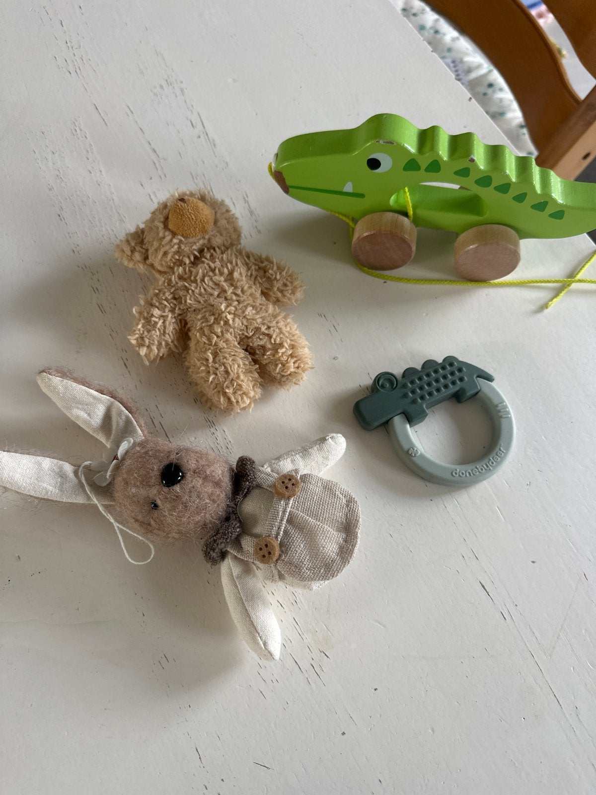 Leuk speelgoedpakket: rammelaar, knuffel en trekdier, Ophalen, Gebruikt, Overige typen, Met wieltjes