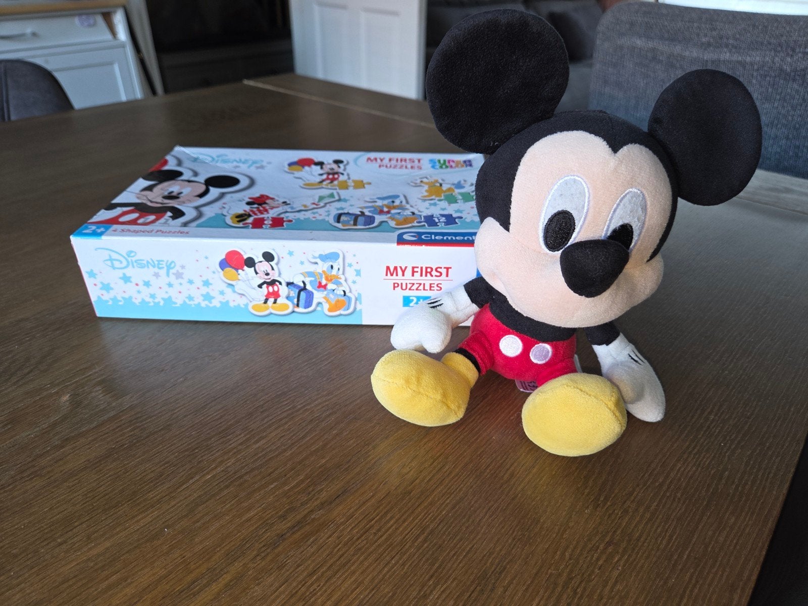 Disney Mickey Mouse puzzel + Mickey Mouse knuffel, Kinderen en Baby's, Speelgoed | Knuffels en Pluche, Muis, Disney, Ophalen of Verzenden