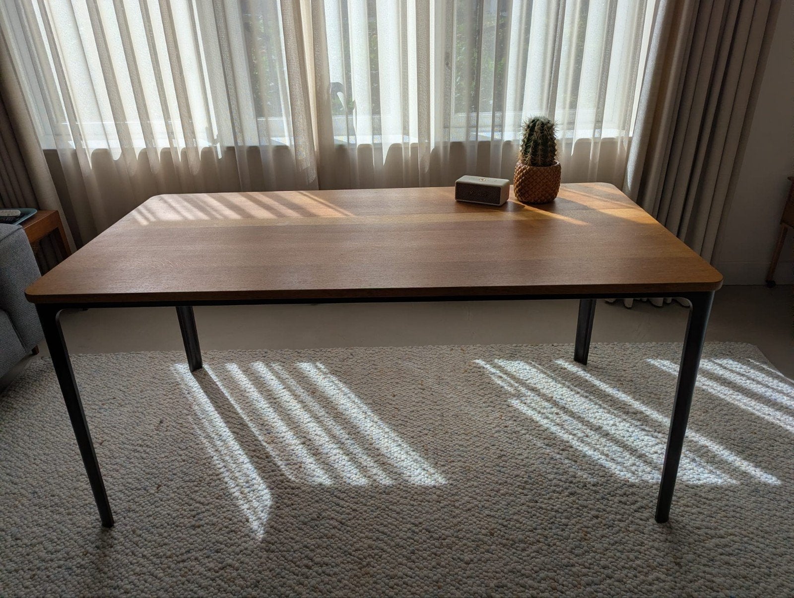 Vitra Plate tafel 160x80 – massief eikentafelblad, Huis en Inrichting, Ophalen, Eikenhout, 50 tot 100 cm, Zo goed als nieuw