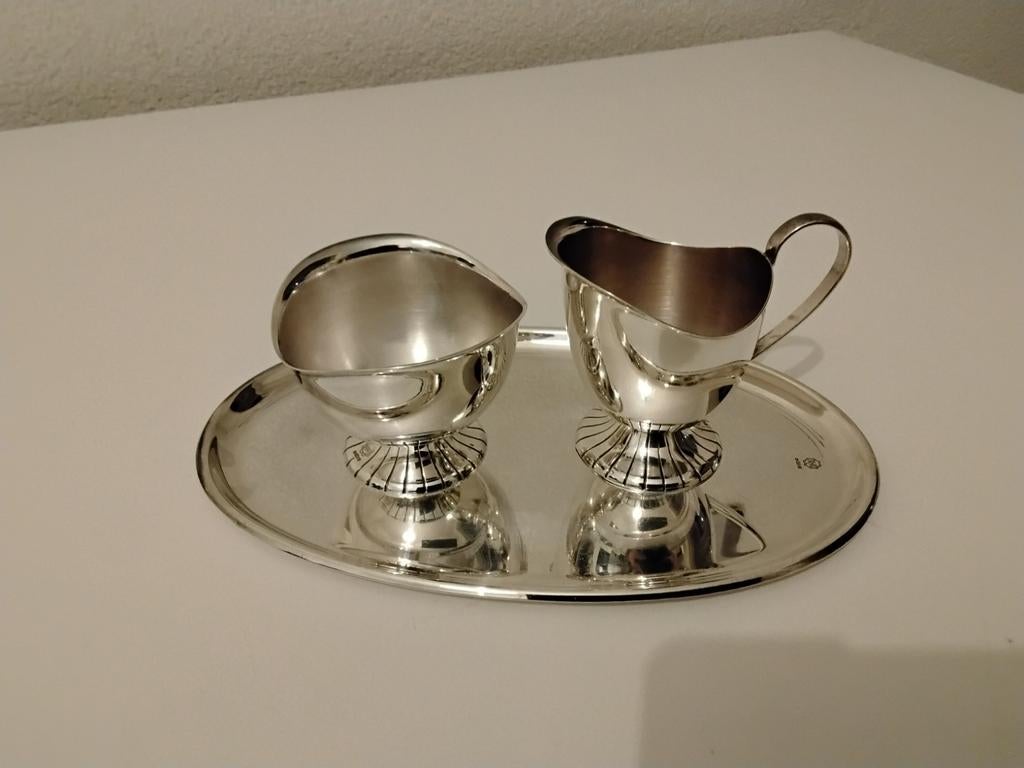 Vintage verzilverd Douwe Egberts roomstel, Ophalen of Verzenden