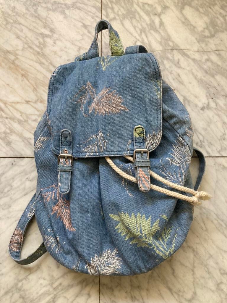 Zara Girls nieuwe rugzak, denim tropical print  Gloednieuw., Verzenden, Zo goed als nieuw, Overige merken