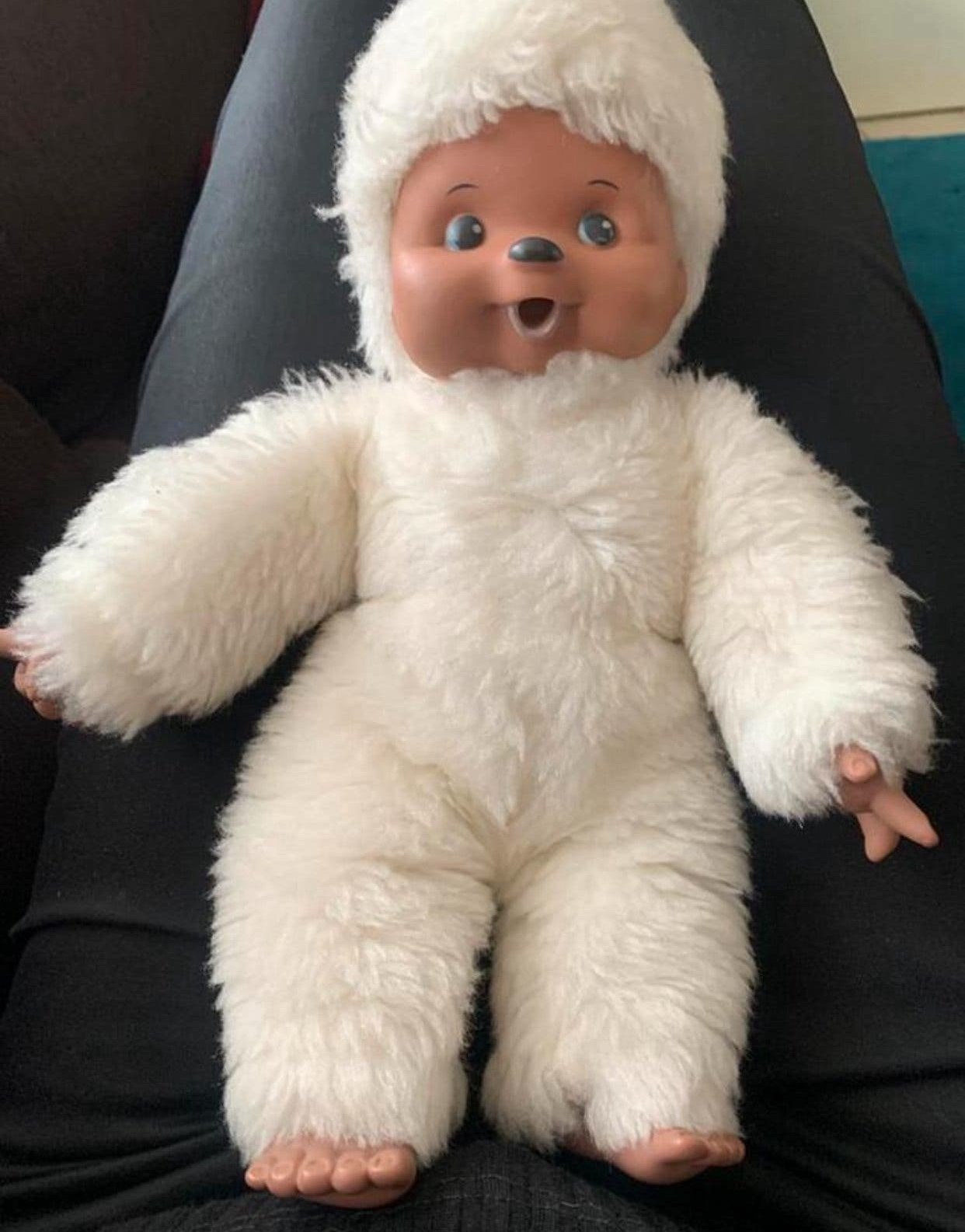 Vintage Monchhichi Engel Wit 28 cm, Ophalen of Verzenden, Zo goed als nieuw, Overige typen