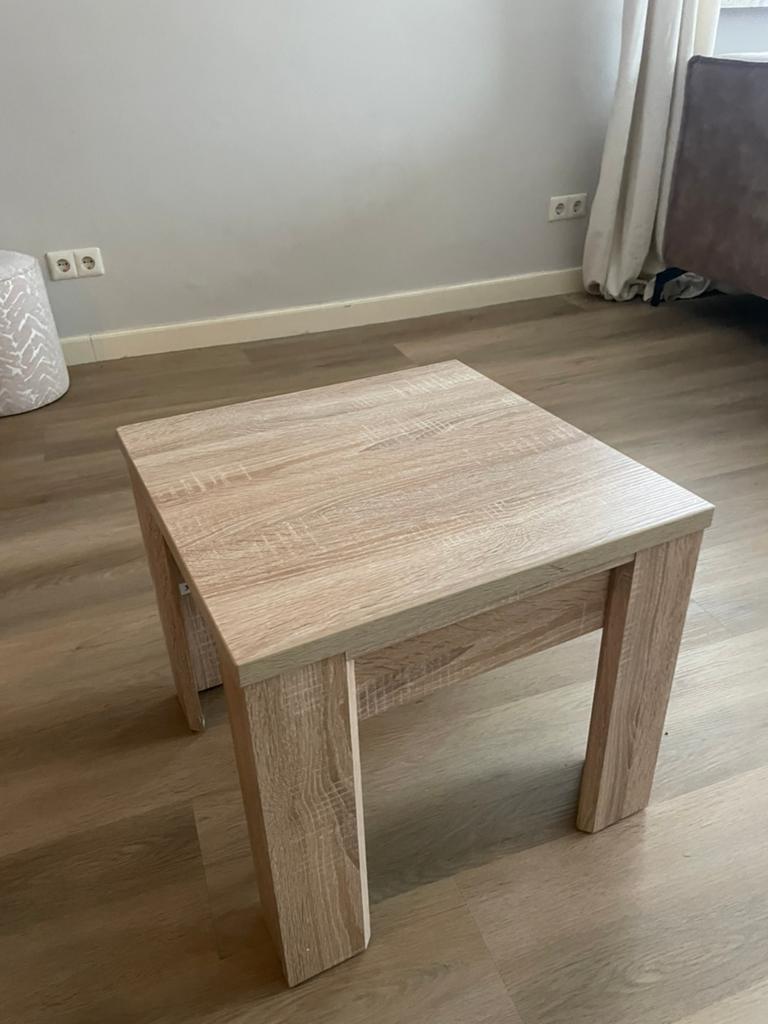Licht eiken tafeltje, 45 tot 60 cm, Minder dan 55 cm, Ophalen of Verzenden, Zo goed als nieuw