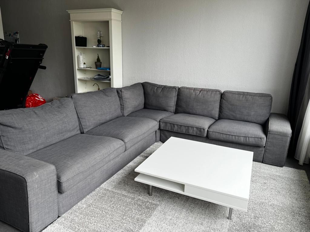 Antraciet/grijze hoekbank, 300x260 cm, demonteerbaar, Huis en Inrichting, Gebruikt, Hoekbank, 300 cm of meer, Ophalen of Verzenden