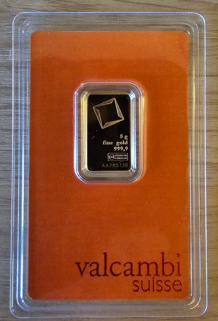 Valcambi 5 gram .999 goud in blister, Ophalen of Verzenden, Goud
