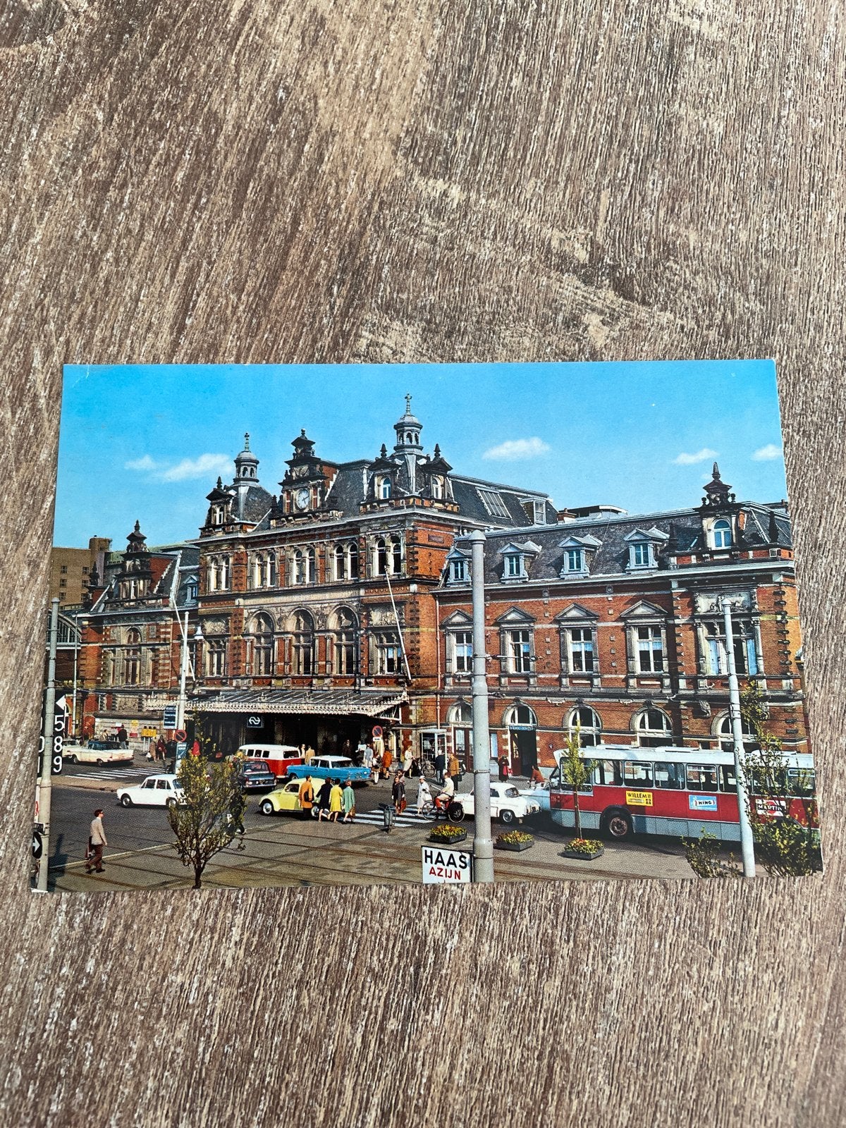 Oude ansichtkaart Den Haag Station Holland Spoor, Ophalen of Verzenden, 1960 tot 1980, Gelopen, Zuid-Holland