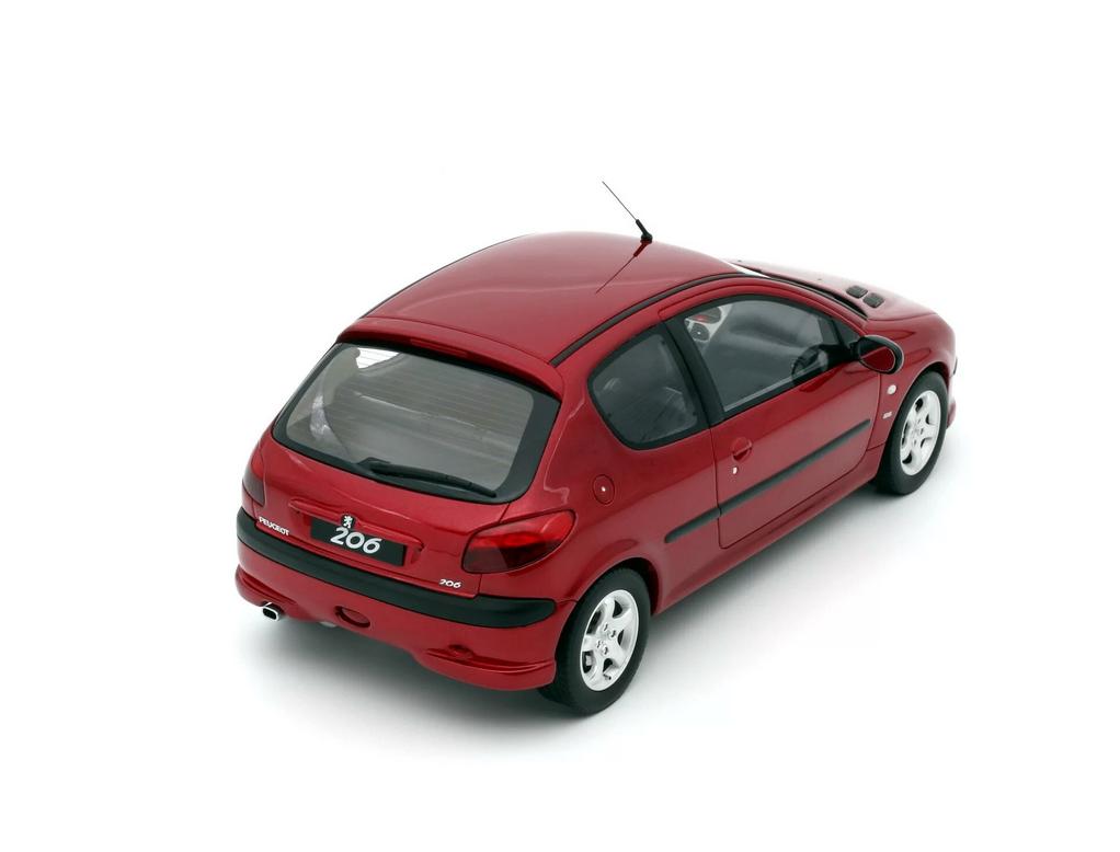 PEUGEOT 206 S16 ROOD 1999 SCHAAL 1/18 OTTO MOBILE OT1039, Hobby en Vrije tijd, Modelauto's | 1:18, Verzenden, Nieuw, Auto, OttOMobile