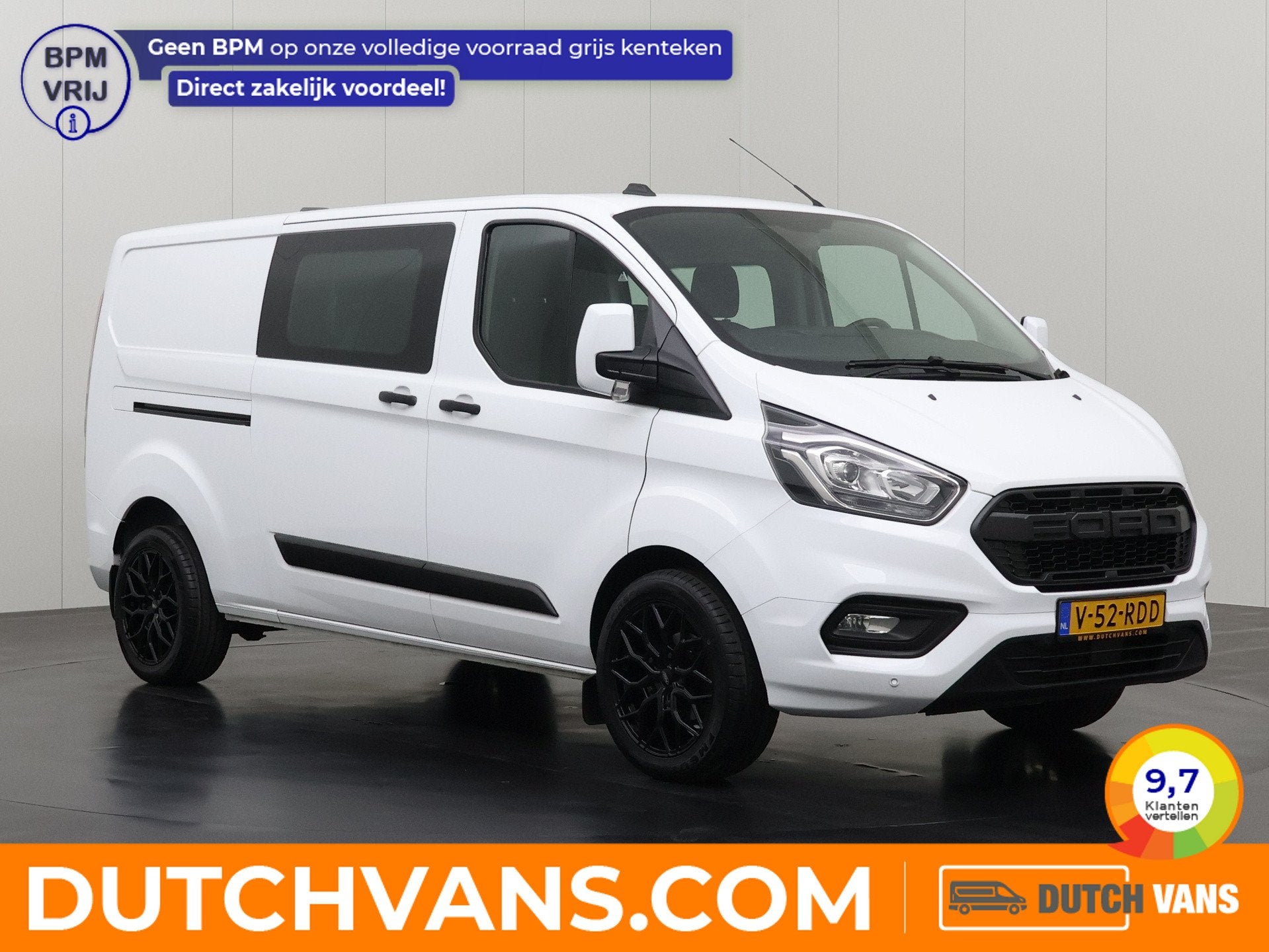 Ford Transit Custom 2.0TDCi 130PK Lang Dubbele Cabine | Werk, Auto's, Voorwielaandrijving, Stof, 4 cilinders, 2800 kg