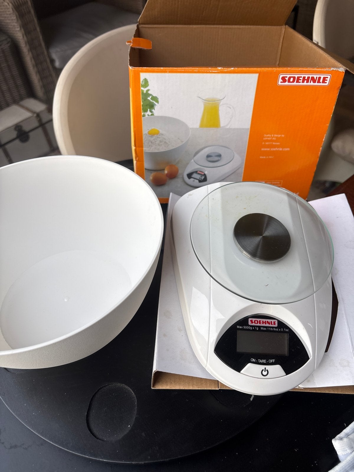 Soehnle digitale keukenweegschaal met kom, Minder dan 10 kg, Keukenweegschaal, Nieuw, Ophalen of Verzenden