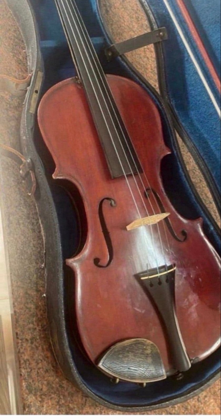 Antieke Oude Hopf Viool uit 19e Eeuw met Koffer en Strijksto, Muziek en Instrumenten, Gebruikt, Viool, Ophalen of Verzenden, 4/4-viool