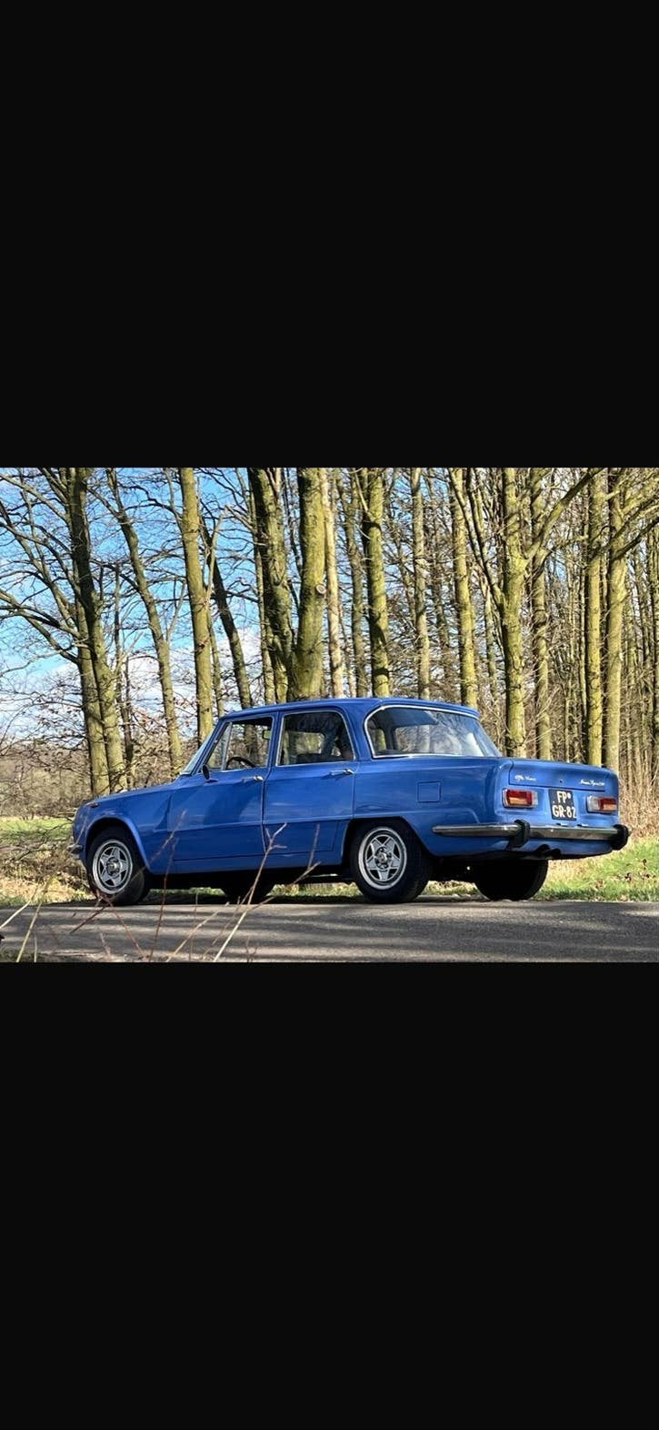 Alfa Romeo Giulia 1.3 Super Lusso 1976 Blauw, 4 cilinders, Blauw, Handgeschakeld, Sedan