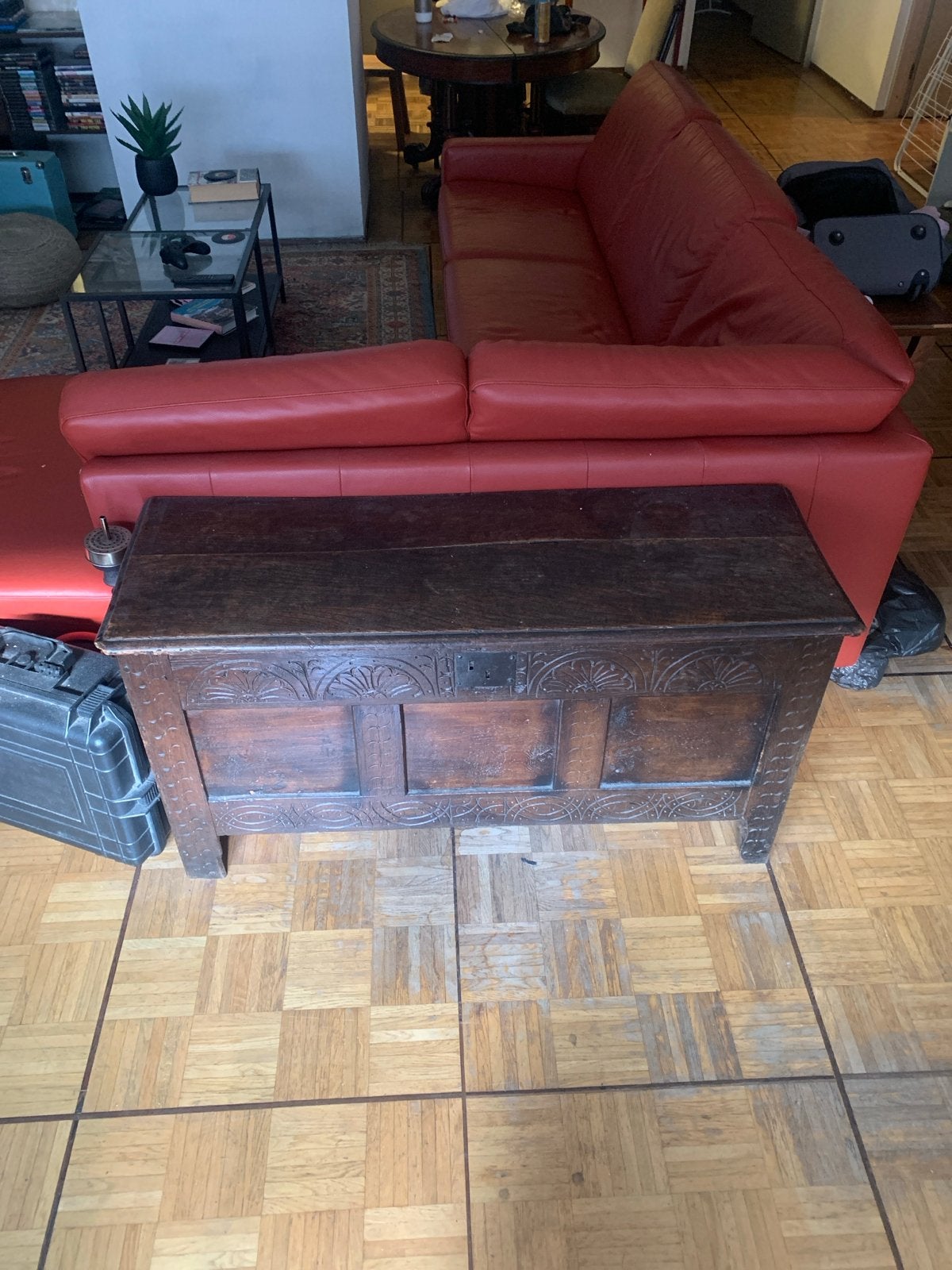 Antieke houten kist, Antiek en Kunst, Ophalen