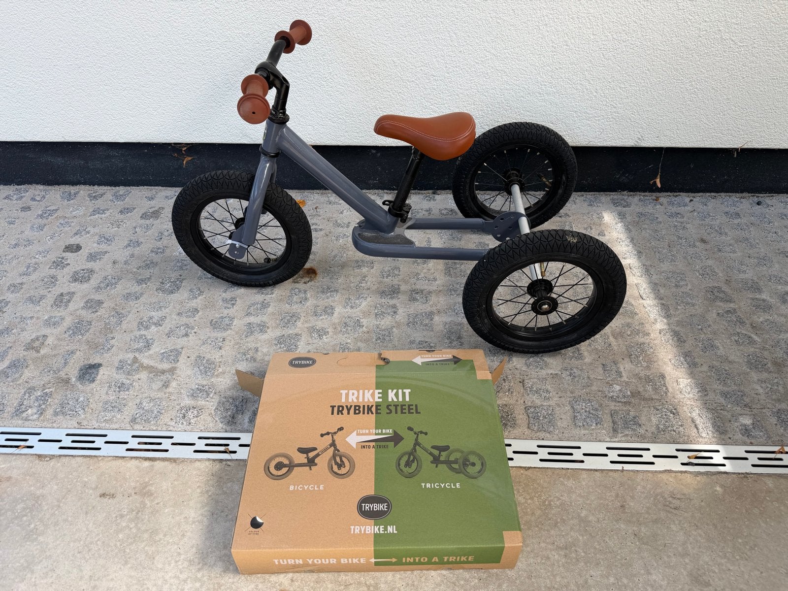 Trybike Steel 2-in-1 loopfiets en driewieler - Grijs, Ophalen, Gebruikt, Verstelbare zitting