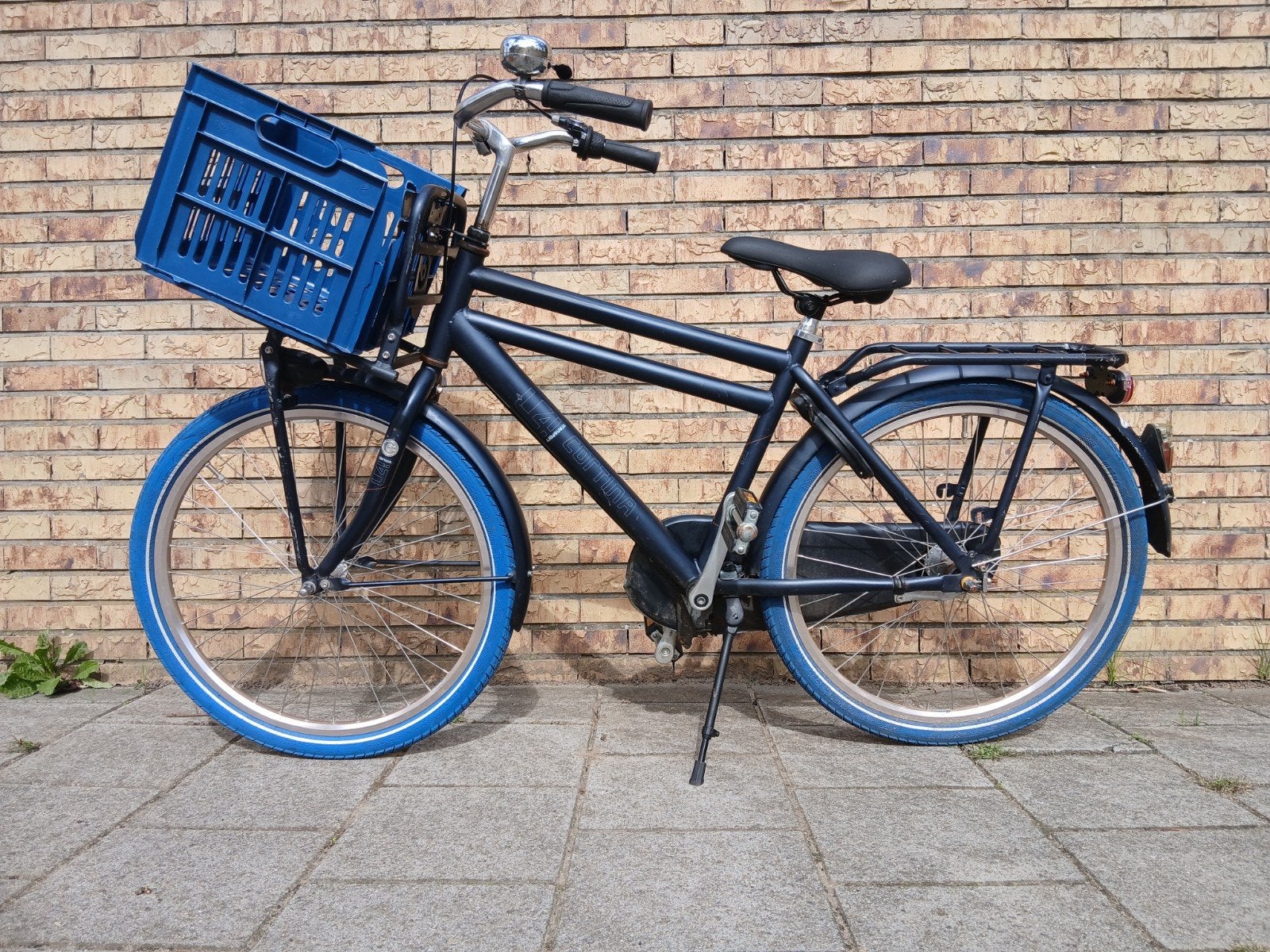 24 inch Cortina U4 fiets met kratje blauw, Ophalen, Gebruikt, 20 inch of meer