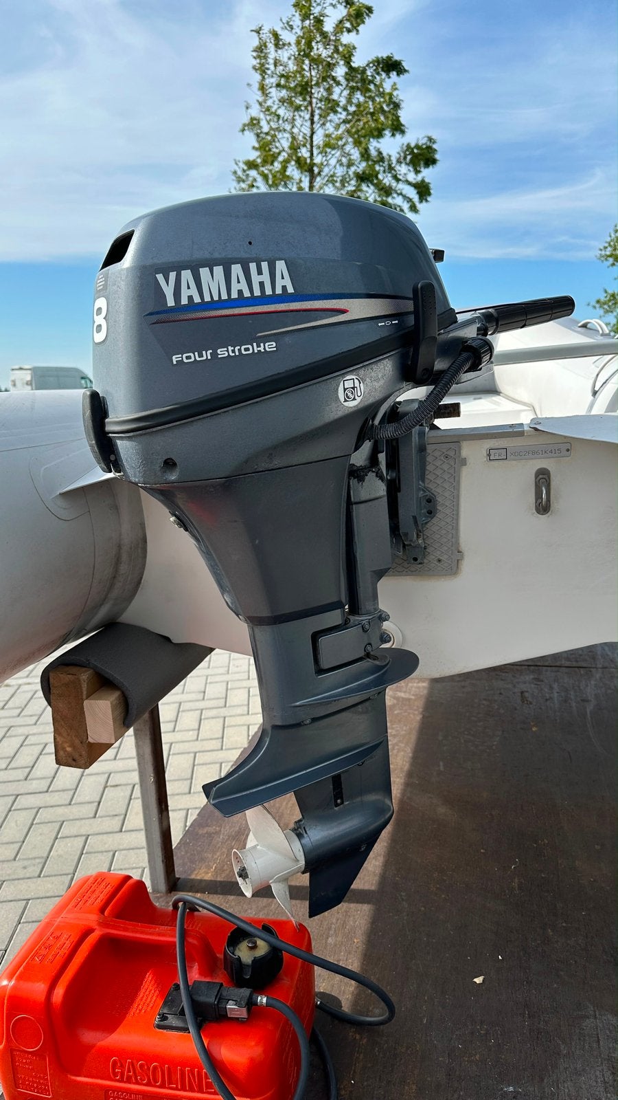 Yamaha 8PK buitenboordmotor exl. Boot, Watersport en Boten, Gebruikt, Zodiac, Brandstoftank, Ophalen