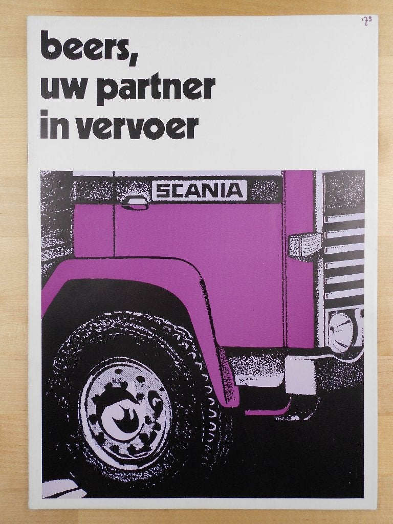 Scania Beers Brochure 1973 – 140 110 80, Ophalen of Verzenden, Zo goed als nieuw, Overige merken, Scania