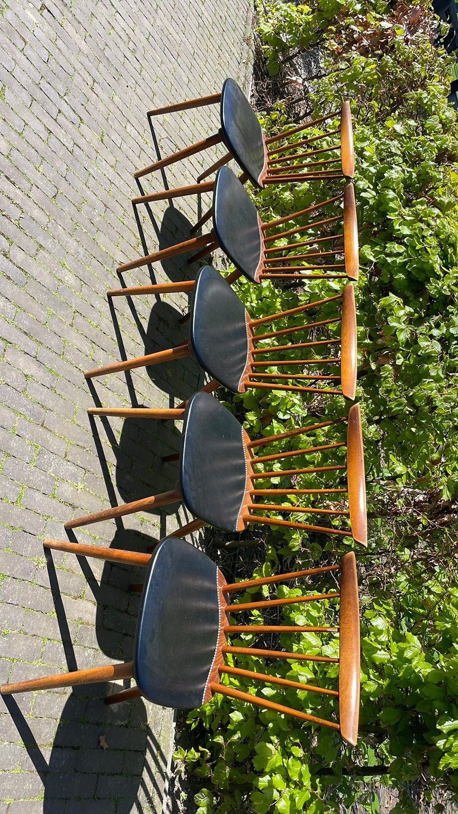 5 vintage spijlen stoelen  keuken stoelen, Ophalen, Overige kleuren, Vintage, Zo goed als nieuw