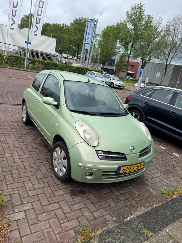 Nissan Micra 1.4 TEKNA 3DR 2005 Groen APK 13-5-2027, Voorwielaandrijving, 31 €/maand, 4 cilinders, Origineel Nederlands