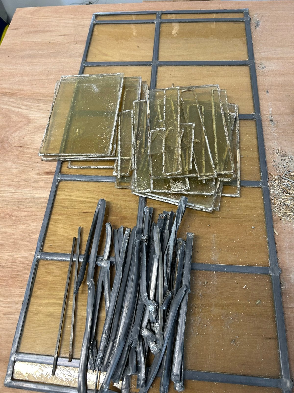 Oud lood en glas in lood., Ophalen, Gebruikt, Overige typen, Minder dan 80 cm