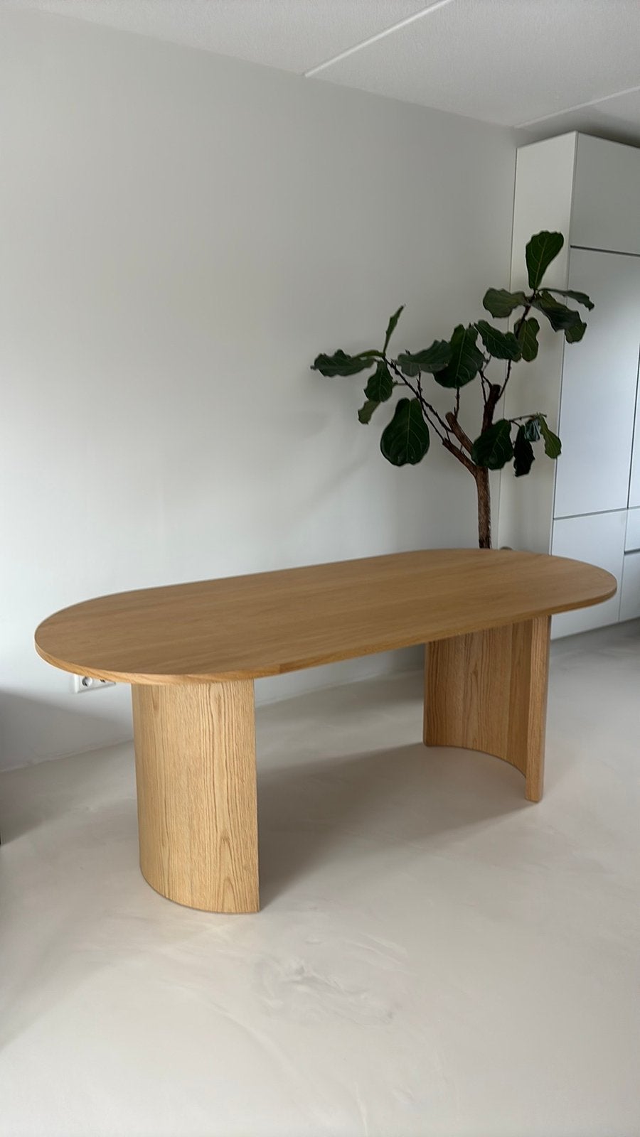 Eikenhouten kleur eettafel ovaal Kwantum 200 cm x 90 cm, Ophalen, 200 cm of meer, 50 tot 100 cm, Zo goed als nieuw