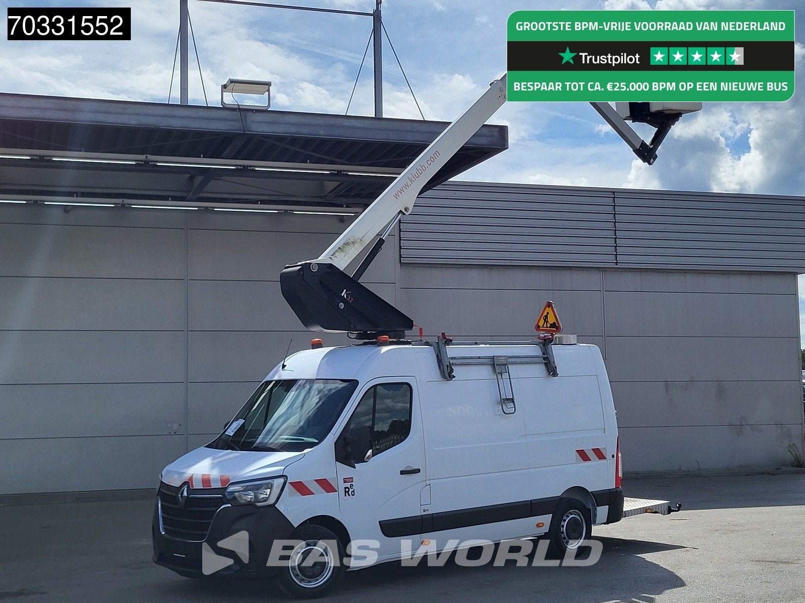 Renault Master 145PK Hoogwerker Klubb K32 Werkhoogte 12,5m L, 145 pk, Stof, Gebruikt, Euro 6