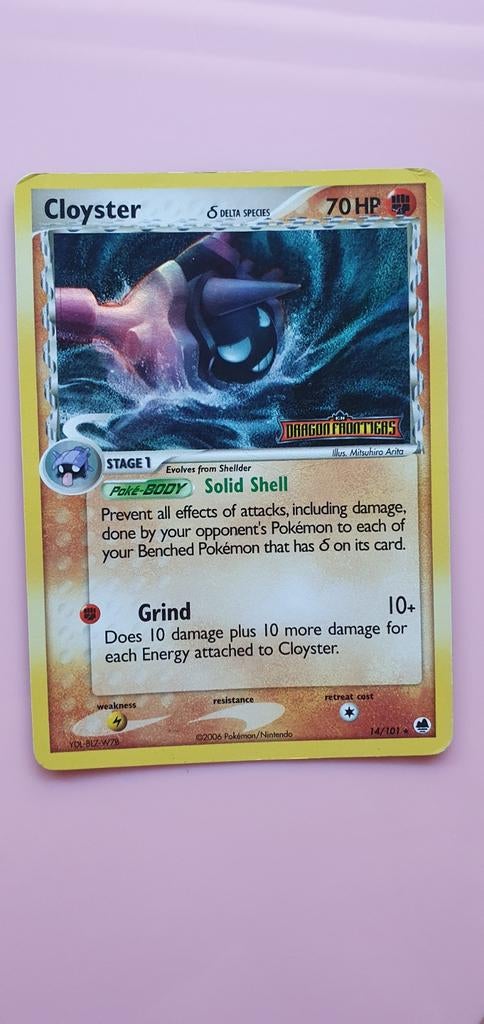 Cloyster 14/101 dragon frontiers holo pokemon kaart, Ophalen of Verzenden, Zo goed als nieuw