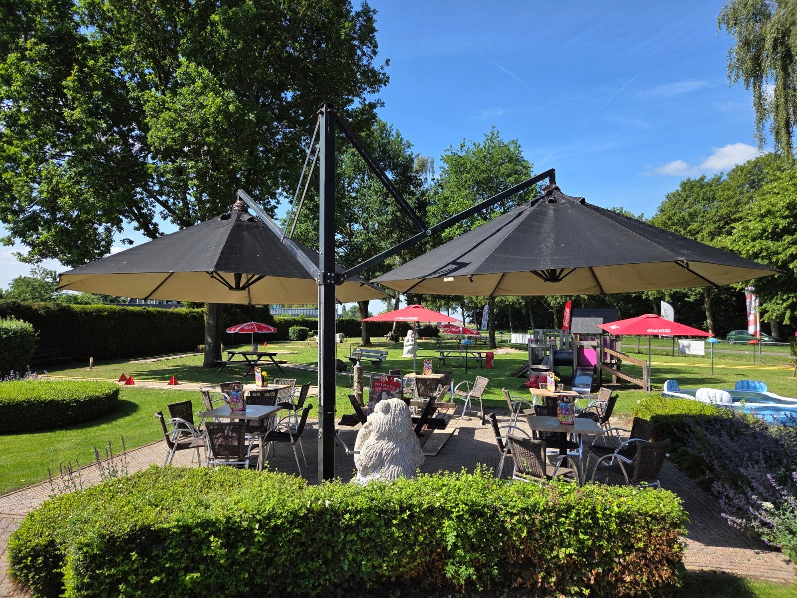 Duo horeca parasol, zwart, Ophalen