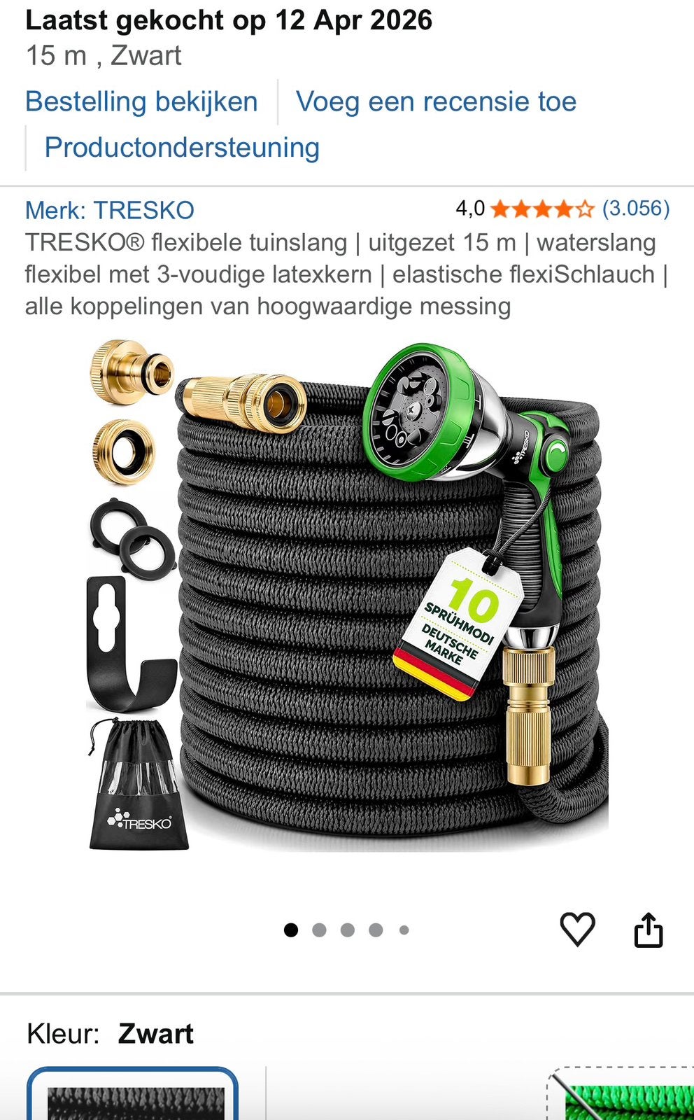 Uitrekbare tuinslang 15 meter - als nieuw, Ophalen of Verzenden, Zo goed als nieuw, Tuinslang
