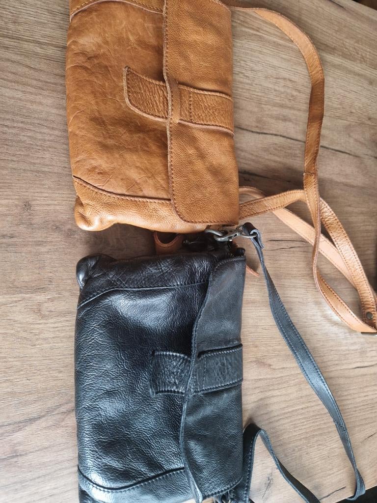 2 mooie leren dstrct tassen, Ophalen of Verzenden, Zo goed als nieuw, Bruin, Leer