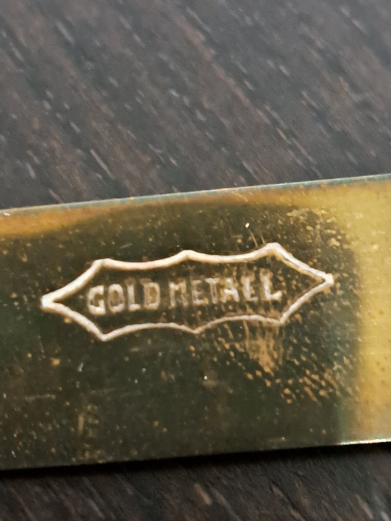 Antieke messenset A. Scharenberg Utrecht Gold Metall, Ophalen of Verzenden