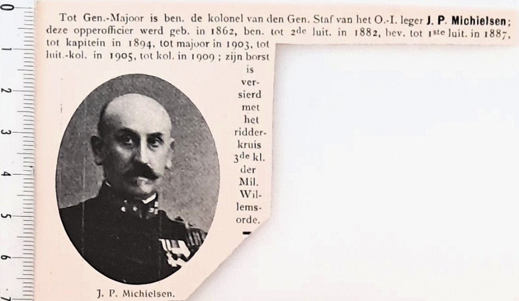 Leger Indië 1911; J.P.Michielsen nu kolonel Gen. Staf, Verzenden, Voor 1940, Gebruikt, Overige onderwerpen
