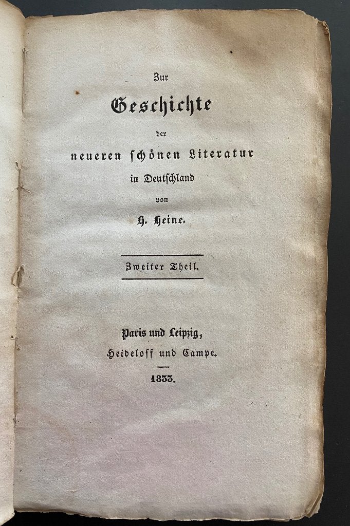 Zur Geschichte der neueren schönen Literatur in Deutschland, Gelezen, Non-fictie, Heinrich Heine, Ophalen of Verzenden