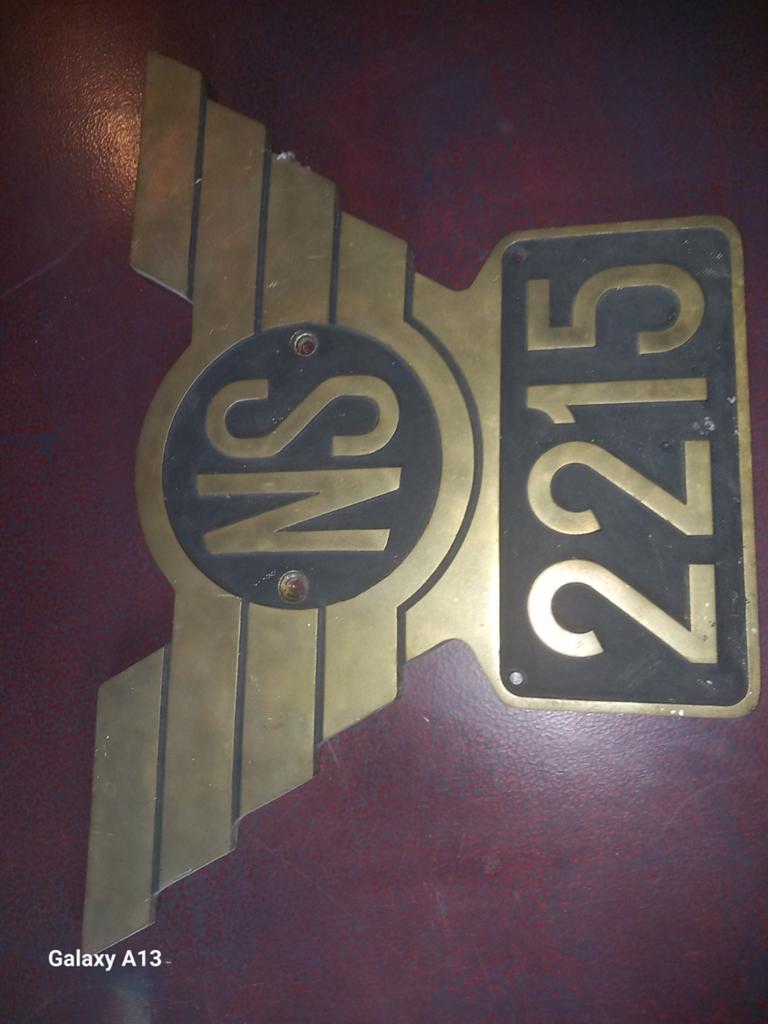 NS 2215 Locomotief Plaat - Vintage Spoorweg Memorabilia, Verzamelen, Ophalen