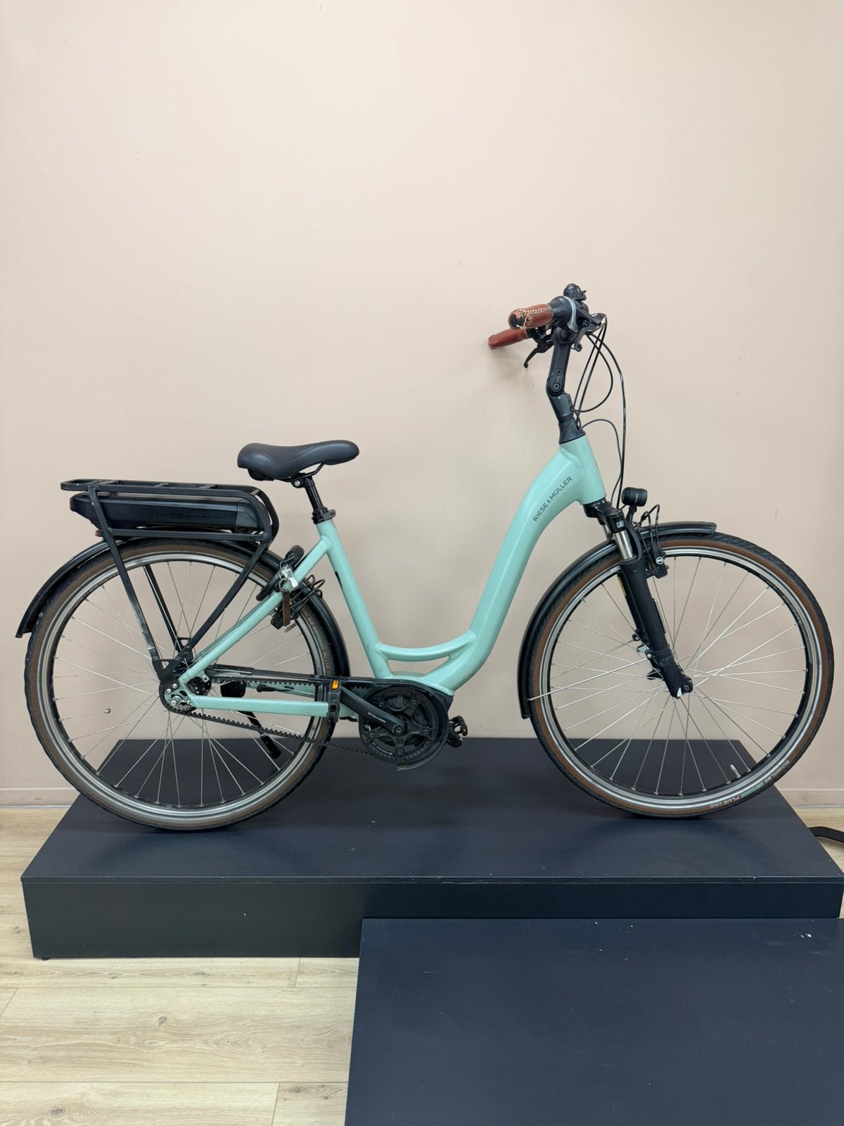 Riese & muller e bike/ bosch performance/ belt/ 500wh, Gebruikt, 51 tot 55 cm, 50 km per accu of meer, Ophalen