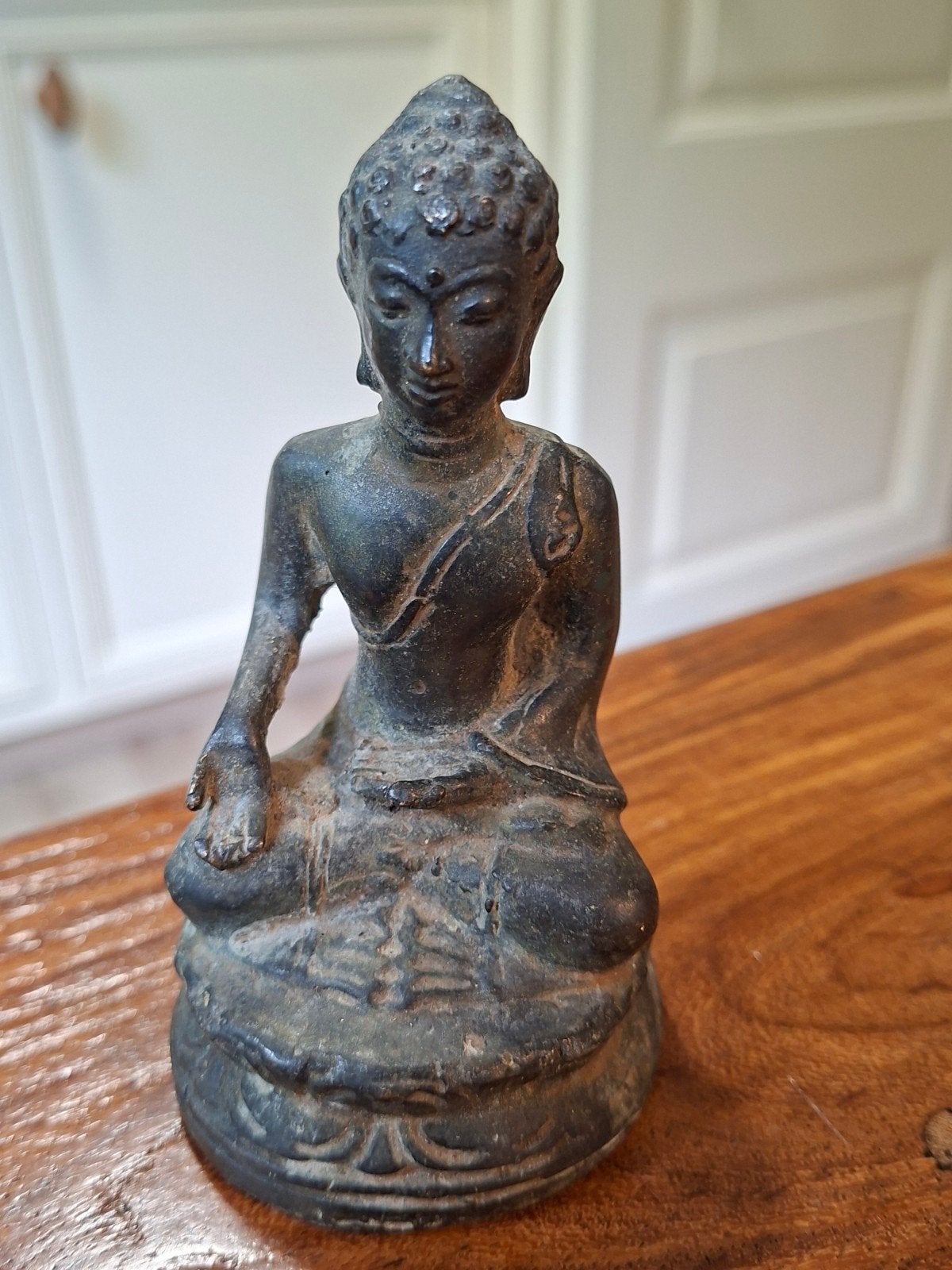 Antiek Bronzen Boeddhabeeld - Aziatische Kunst, Minder dan 20 cm, Ophalen of Verzenden, Beeld, Bruin