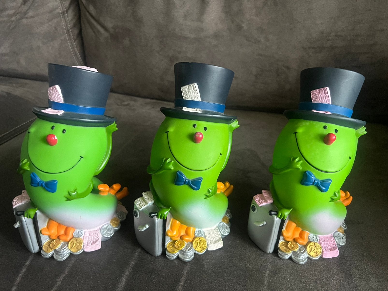 4 Stuks Vintage Spaarpotten 3 Rupsen en 1 Pinguin Rabobank., Verzamelen, Ophalen of Verzenden, Zo goed als nieuw, Kunststof, Dier