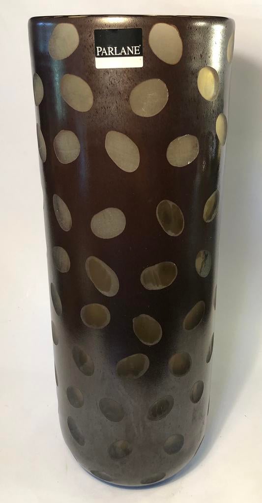 Prachtige hoge vaas, handgemaakt, mondgeblazen, Parlane, Overige kleuren, Ophalen of Verzenden, Minder dan 50 cm, Glas