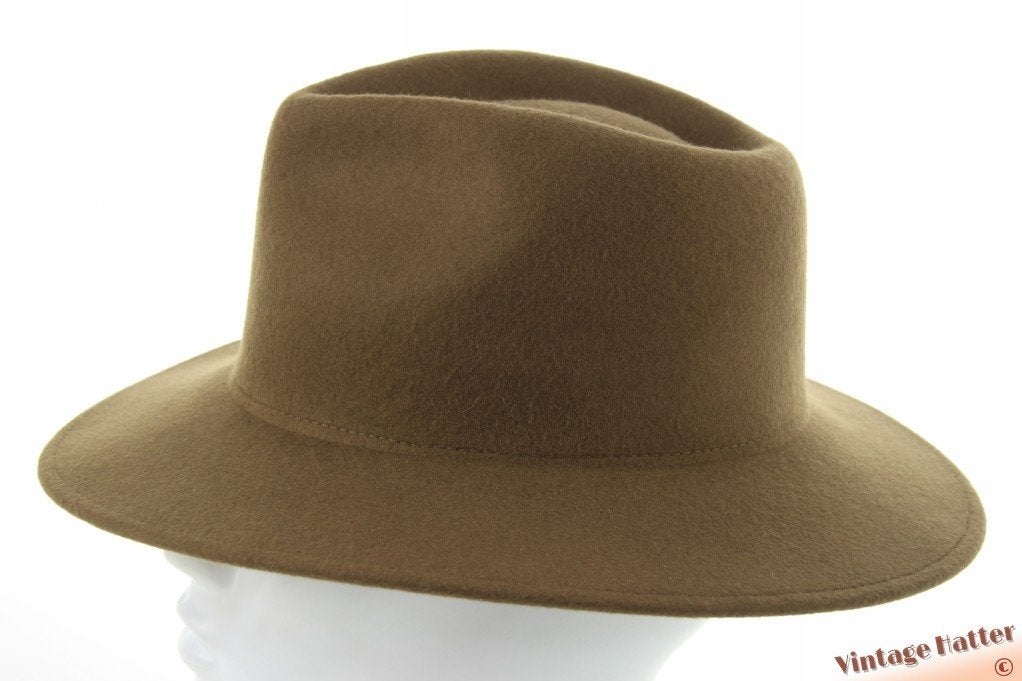 Gleufhoed Weba Hats kaki cashmere wolvilt 57-58 nieuw, Hoed, Weba Hats Nederland, Nieuw, Ophalen of Verzenden